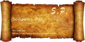 Solymosi Pál névjegykártya